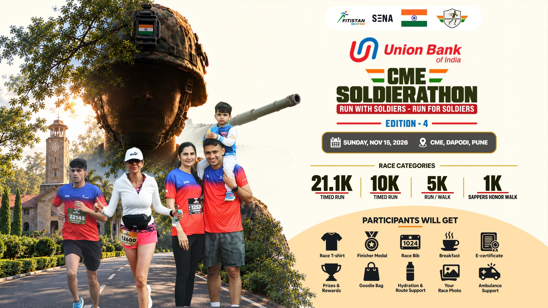 Union Bank of India CME Soldierathon Pune 4th Edition, 15th November, Sunday, 2026