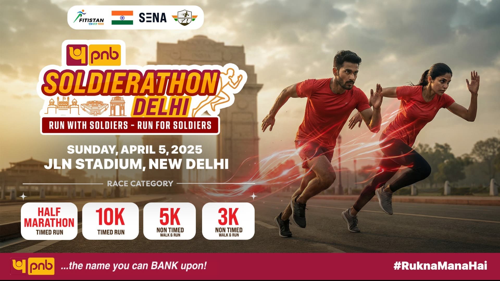 PNB Delhi Soldierathon, 5th April, Sunday, 2026