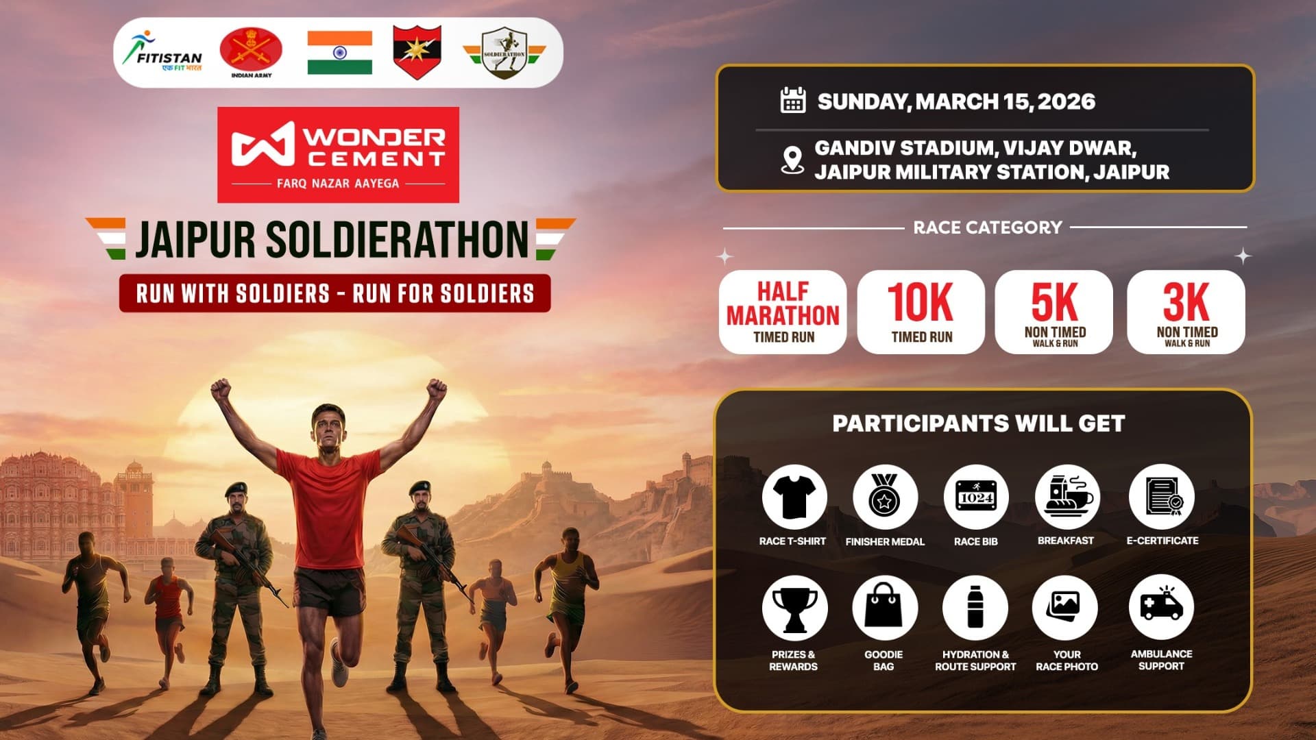 Wonder Cement Jaipur Soldierathon, 15th March,2026